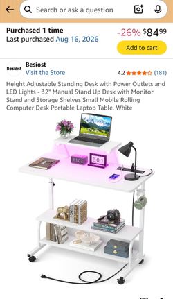 Manual Standing Desk $85