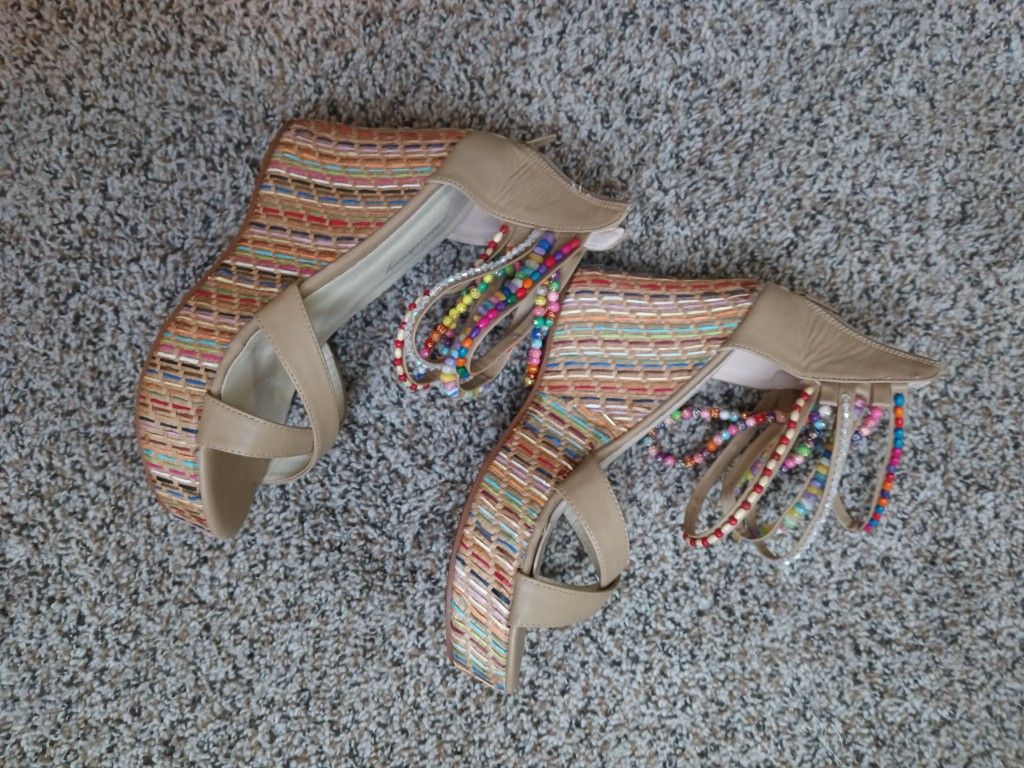 Size 10 Beaded Wedge Shoe