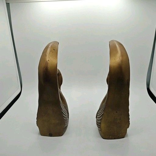 Imperial Swans Brown Drip Glaze Retro Figurines Shelf Decor Boho MCM Pair