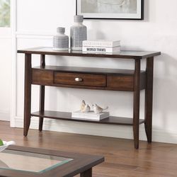 DARK WALNUT FINISH CONSOLE HALL TABLE