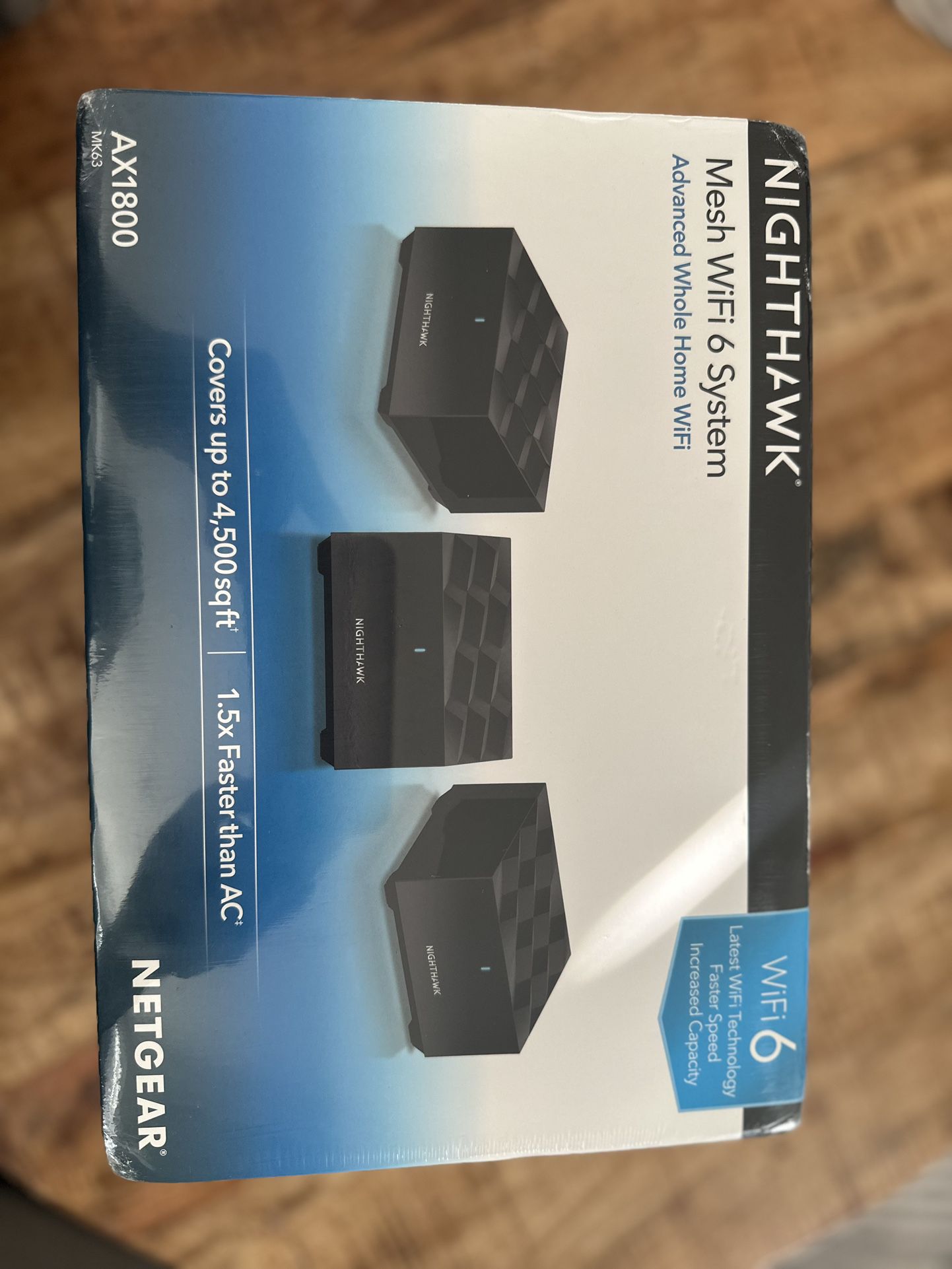 Brand New - NetGear Nighthawk Dual-Band WiFi 6 Mesh System, 1.8Gbps, Router + 2 Satellites