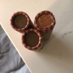 Wheat Pennie’s. 20’s—50’s. 3 Rolls