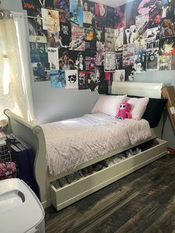 White Bed Frame - Twin w/storage