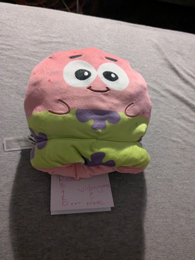 TeeTurtle Spongebob Squarepants Patrick Star Reversible 6" Plush Happy/Surprised