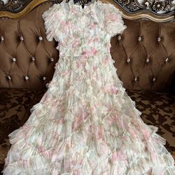 Maxine Floral Embroidery Sleeveless Maxi Dress