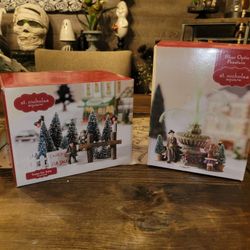 St. Nicholas Square - Trees For Sale - Light Up - Christmas Village & FOUNTAIN 