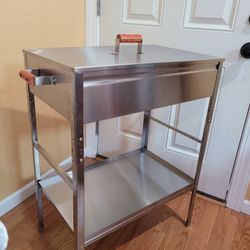 Stainless Steel BBQ Charcoal Grill Mangal.  NEW. Size 25"×16"×34"