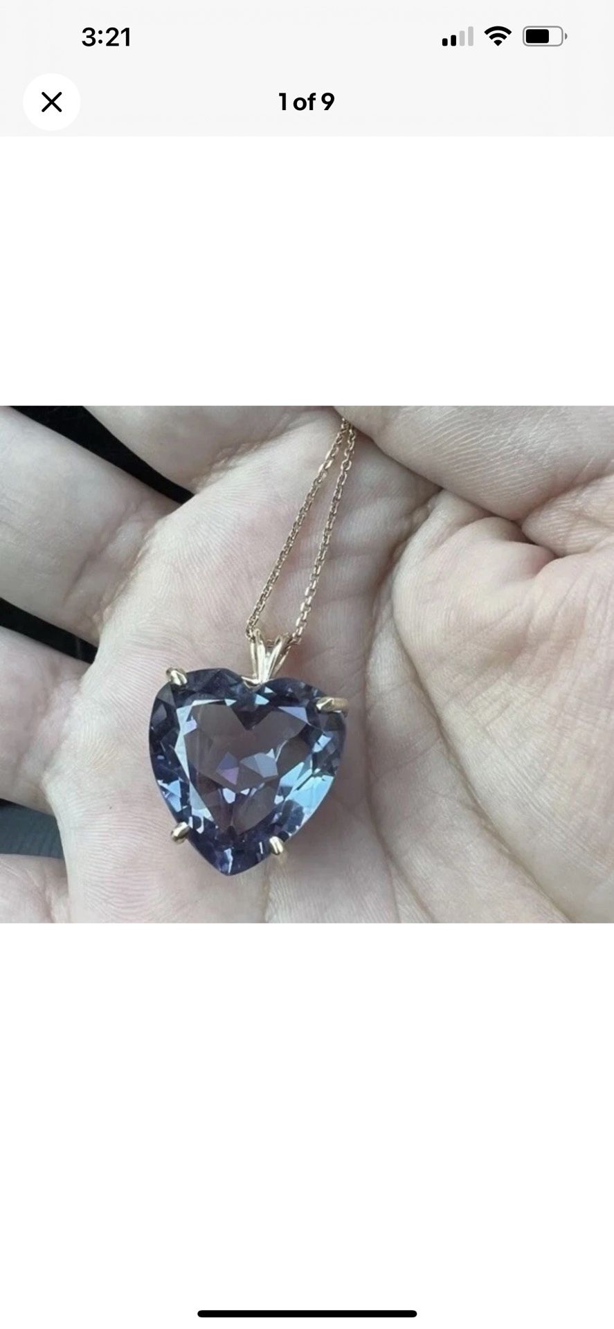 14k Color change sapphire Heart pendant