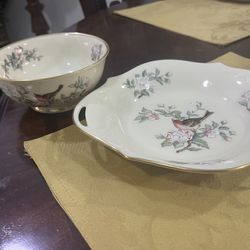 Vintage Lenox Fine Porcelain Tray And Bowl Set
