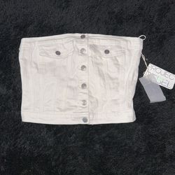 Cream corset crop top