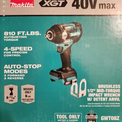 Makita 40v Xgt 1/2 Impact Wrench Tool-Only 