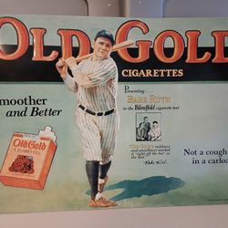 Babe Ruth Old Gold Cigarettes Metal Sign