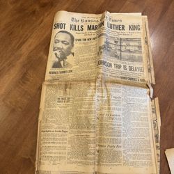 Vintage 1968 Martin Luther King Jr. Newspaper Shipping Available