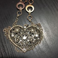 Heart Pendant Necklace Silver/gold