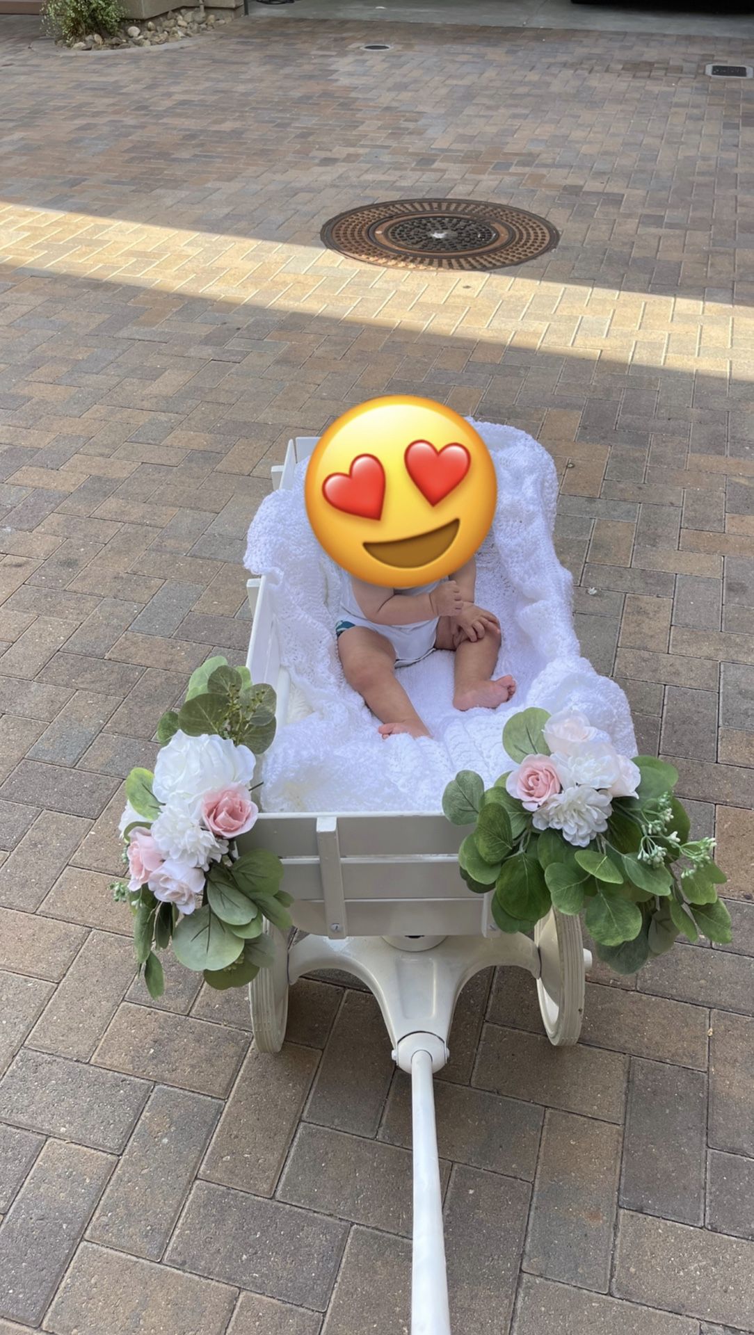 White Wedding Flower Girl Wagon - customized from Radio Flyer wagon DIY 