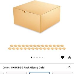 Gift Boxes - 30 Pack - Gold Embossed 8x8x4