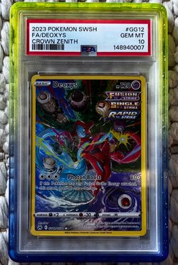 2023 POKEMON SWORD AND SHIELD CROWN ZENITH #GG12 FA/DEOXYS CROWN ZENITH PSA 10