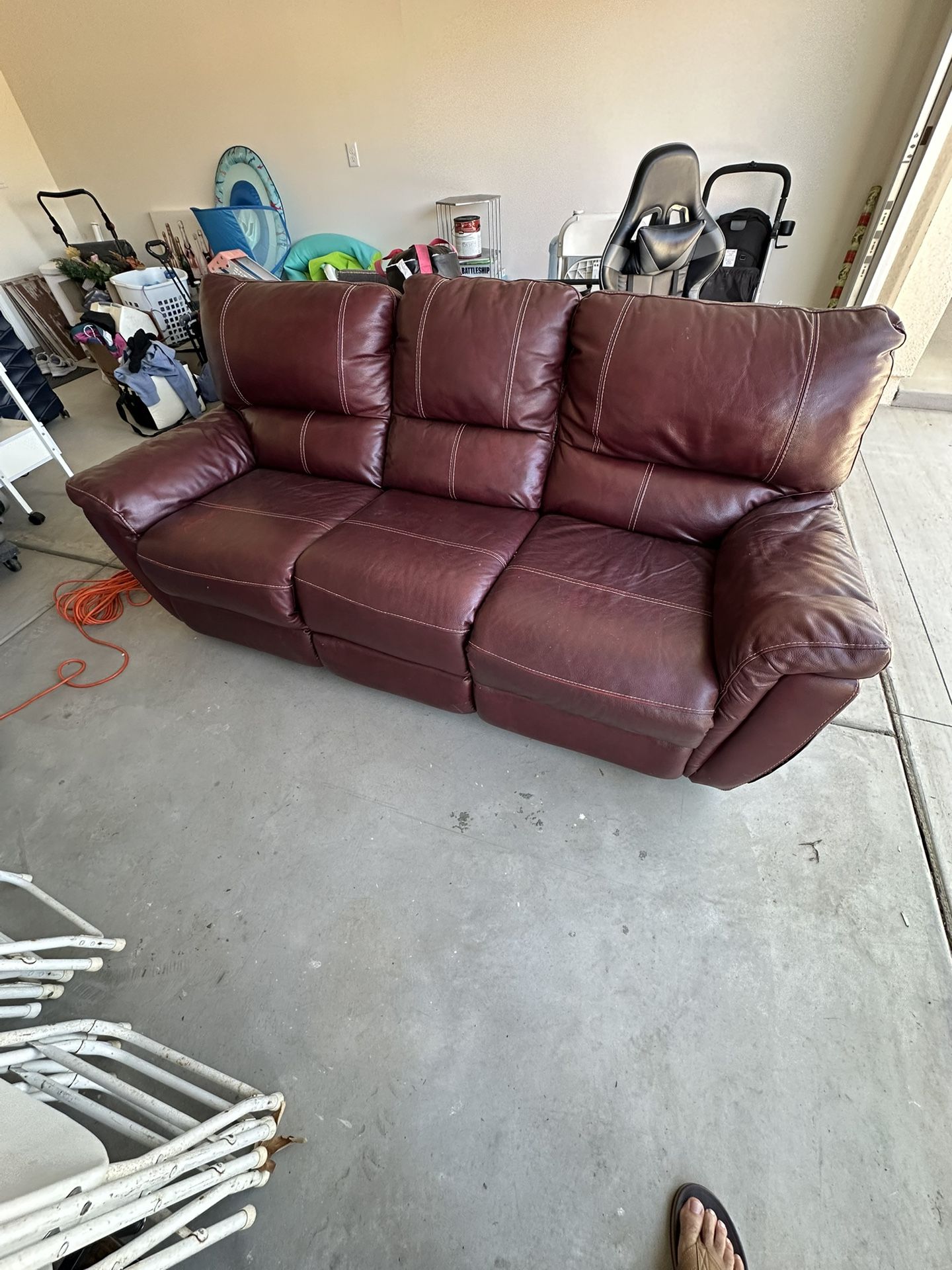 Electric Reclining Leather Sofa