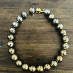 Vintage Gold And Silver Beaded Necklace 