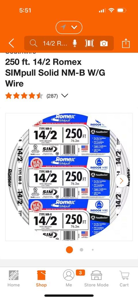 14/2 Romex wire