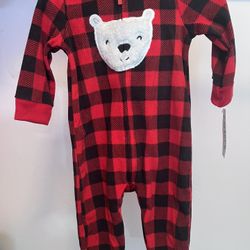 Carter’s Fleece Zip-Up Pajamas – 9 Months (Brand New!)