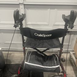 OasisSpace Heavy Duty Upright Walker Rollator Seat Senior 300 lb 