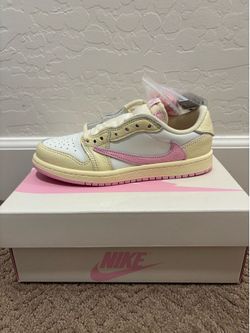 Travis Scott Jordan 1 Low Shy Pink Size 2Y