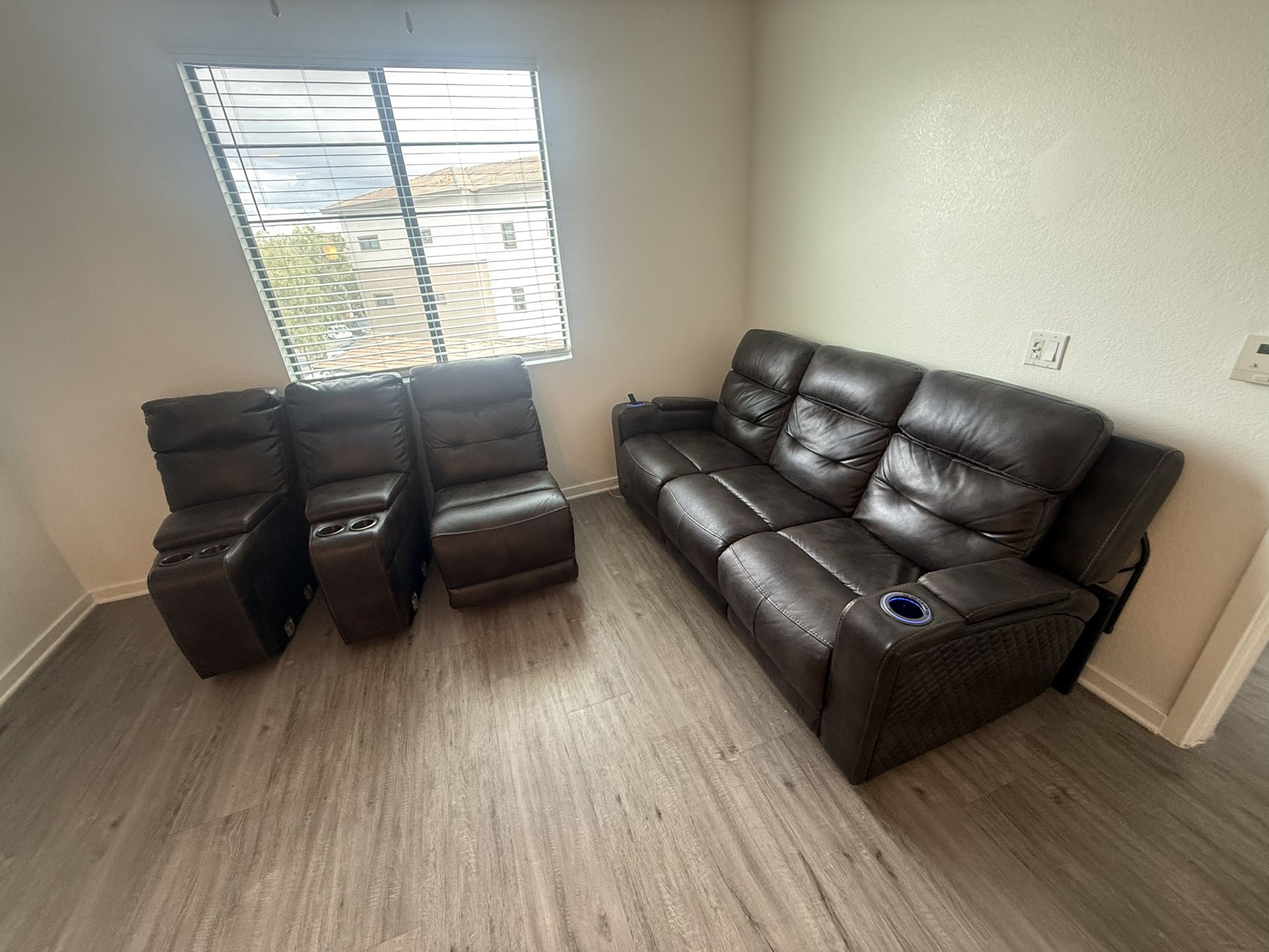 Reclining Sofa - Couch Leather 