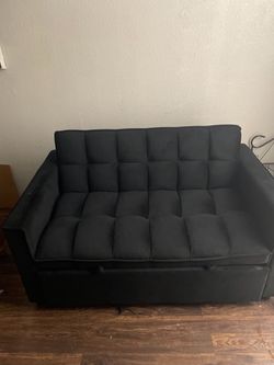 Black Tufted Loveseat Sofa