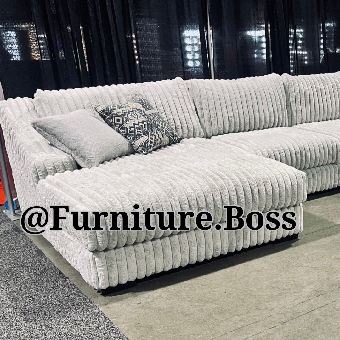 Large Sectional Sofa With Chaise - Soft Corduroy Fabric