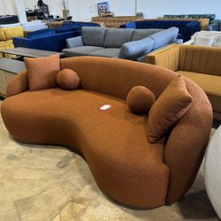 Blair Orange Boucle Japandi Sofa 