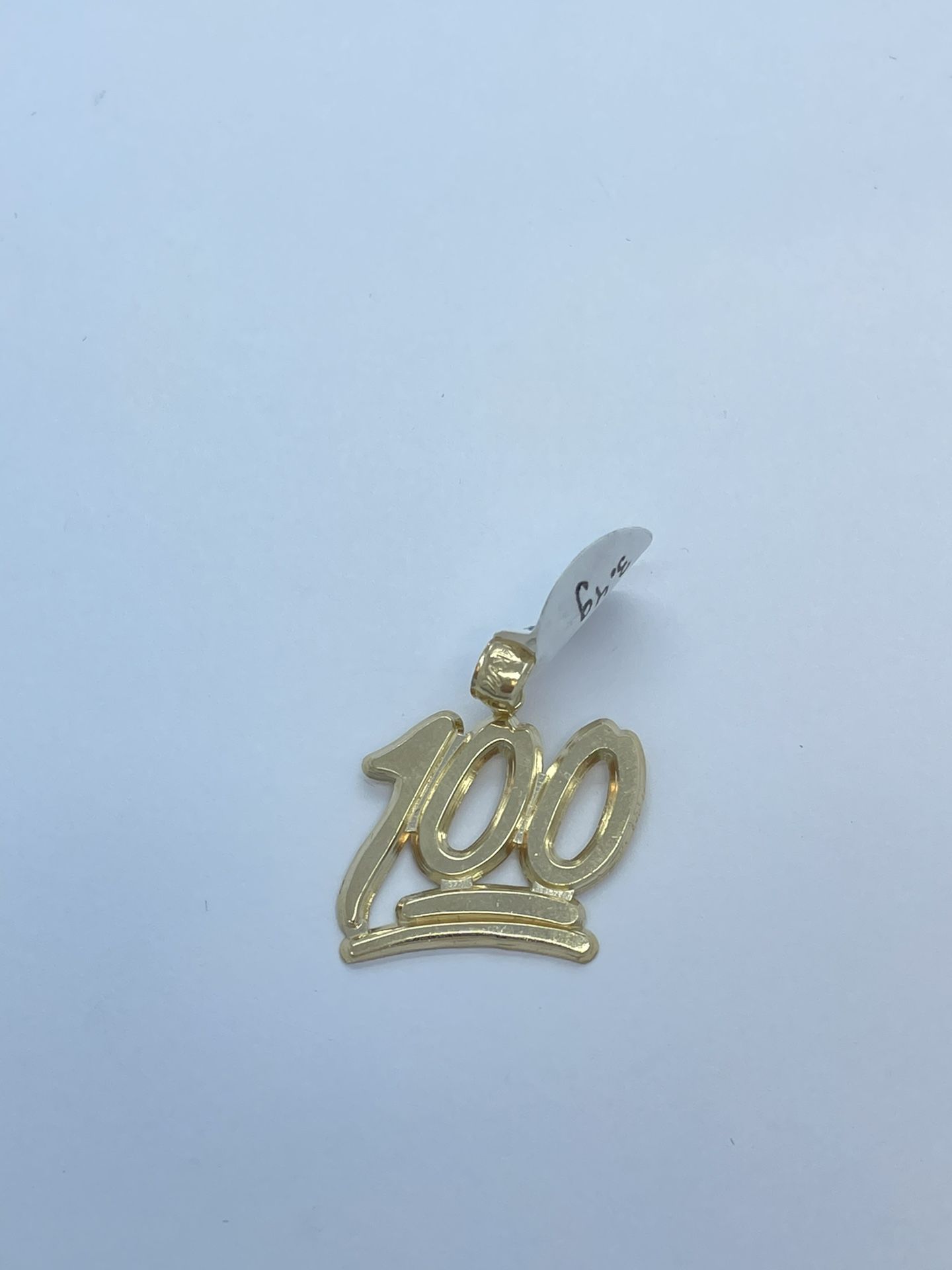 14k Solid Gold 100 Pendant 