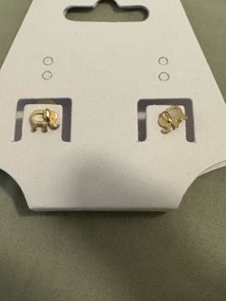 Gold Elephant Stud Earrings