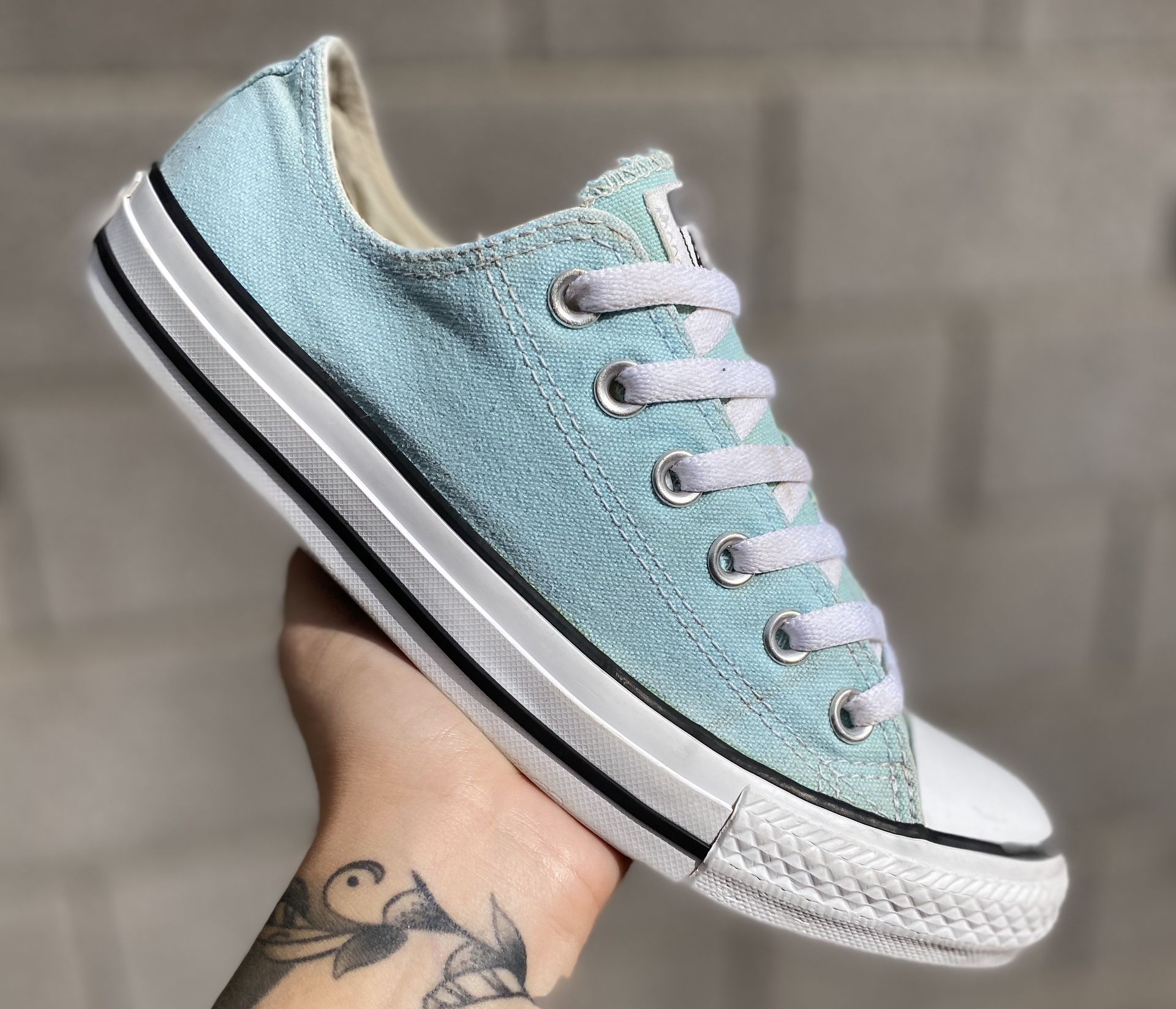 Converse Light Faded Blue Womens Casual Low Top Sneakers Shoes Sz 8