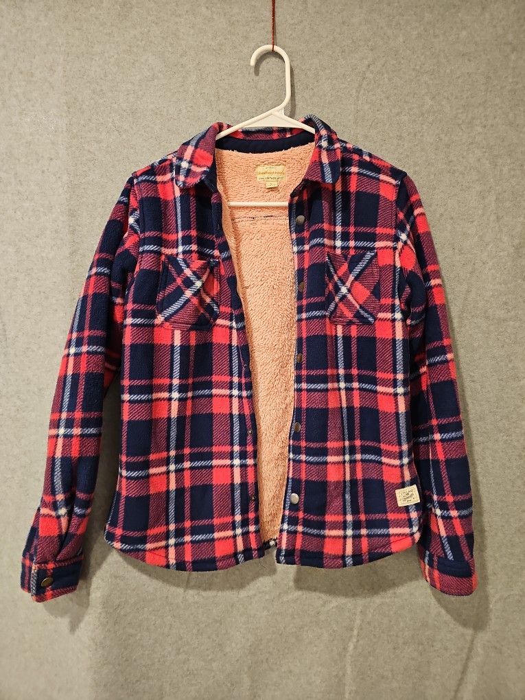 Girls Fleece Shirt Jacket Size L (14-16) $10
