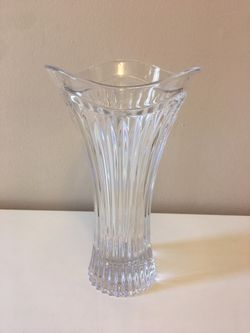 10” Brilliant Cut Clear Glass Vase