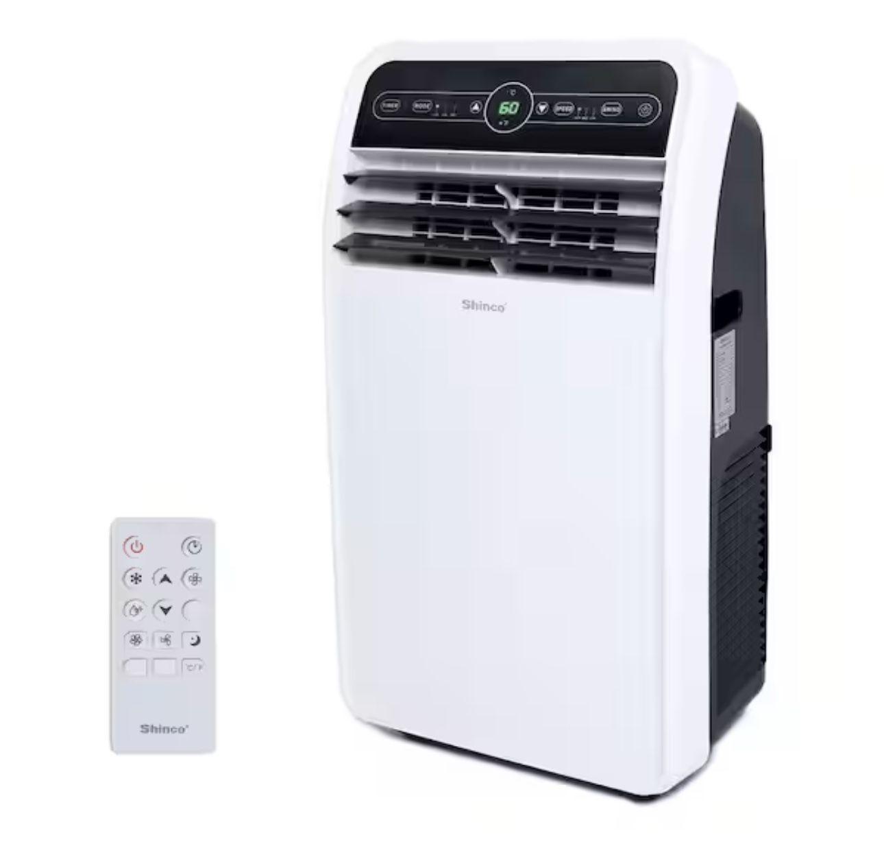 7,800 BTU Portable Air Conditioner Cools 400 Sq. Ft. with Dehumidifier, 3 Fan Speeds and Remote in White