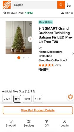 9 ft SMART Grand Duchess Twinkling Balsam Fir LED Pre- Lit Tree T28