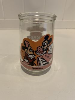 Walt Disney Mickey & Minnie Mouse Welch's Jelly Glass Jar Cup