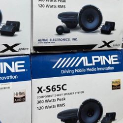 Alpine Speaker X-65c  6.5”  Components And Tweeters Cross Over