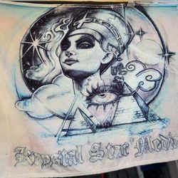 Cosmic Egyptian Wall Art • Third Eye Decor • Psychic Vision Tapestry