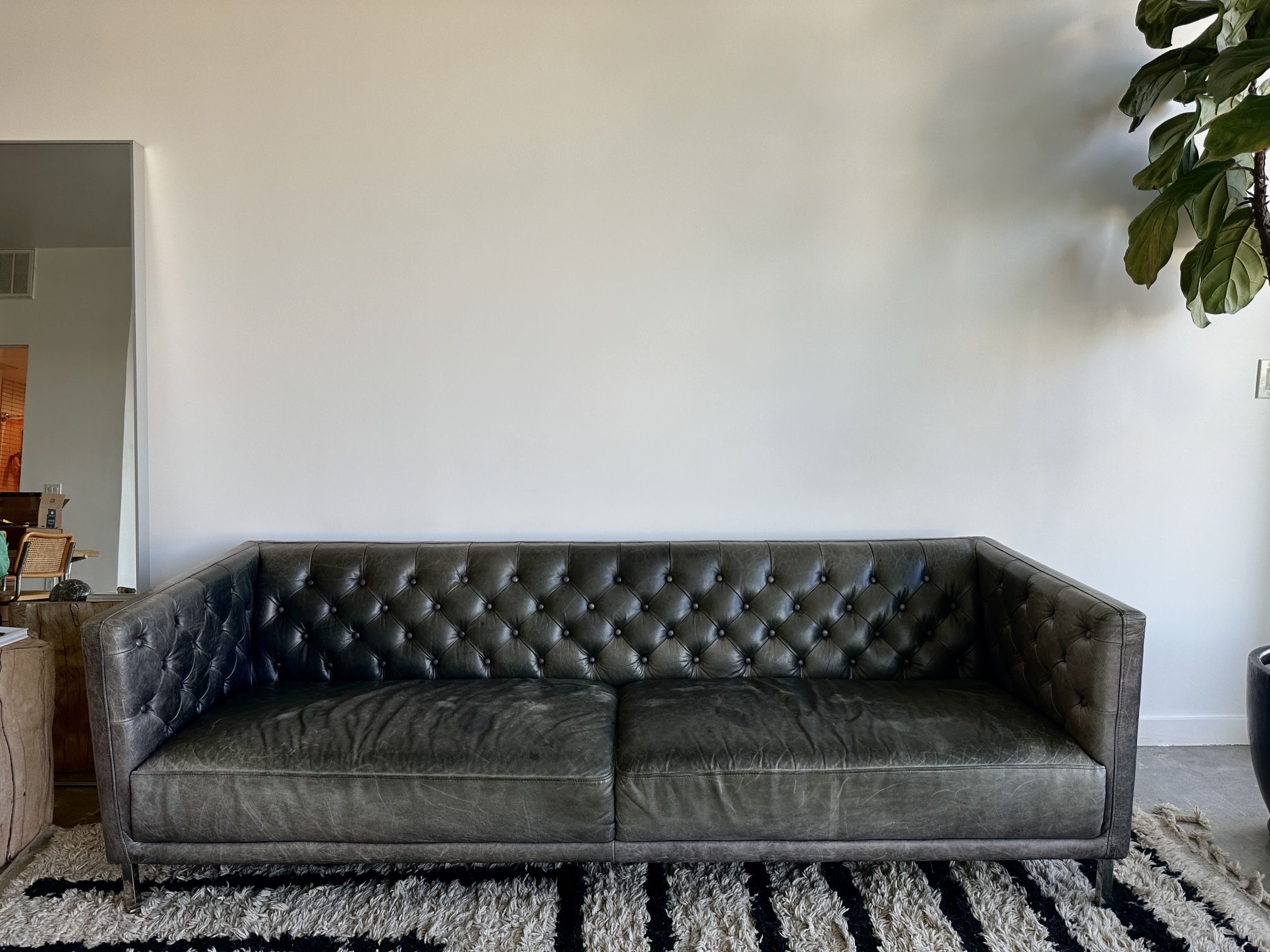 Cb2 Leather Sofa Savile 92.5”