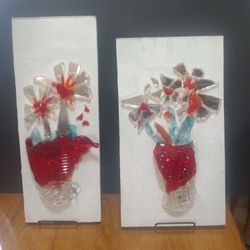 Red & Aqua Wall Decor