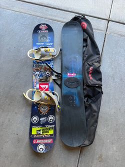 Two Snowboards with Bindings and Burton Bag