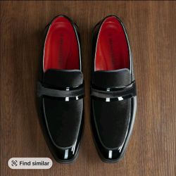 Bruno Marc Men’s Patent Leather Penny Loafers - Black Size 10.5 US