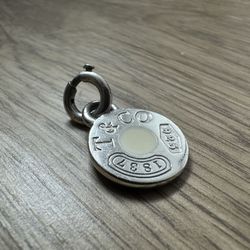 100% Authentic Tiffany & Co. 925 Silver 1837 Enamel Round Dot Charm Pendant