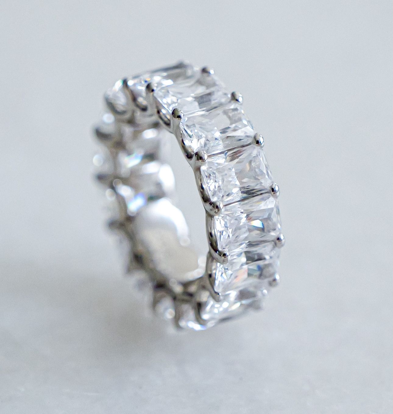 Moissanite Radiant Cut Eternity Band 4mm*6mm Diamond