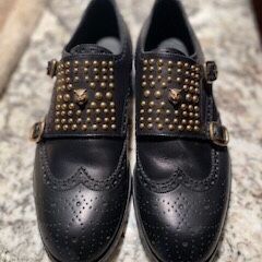Gucci Black Studded Mens Leather Loafers 8.5G