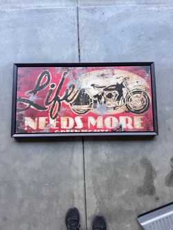 Framed Motorcycle Wall Art Canvas