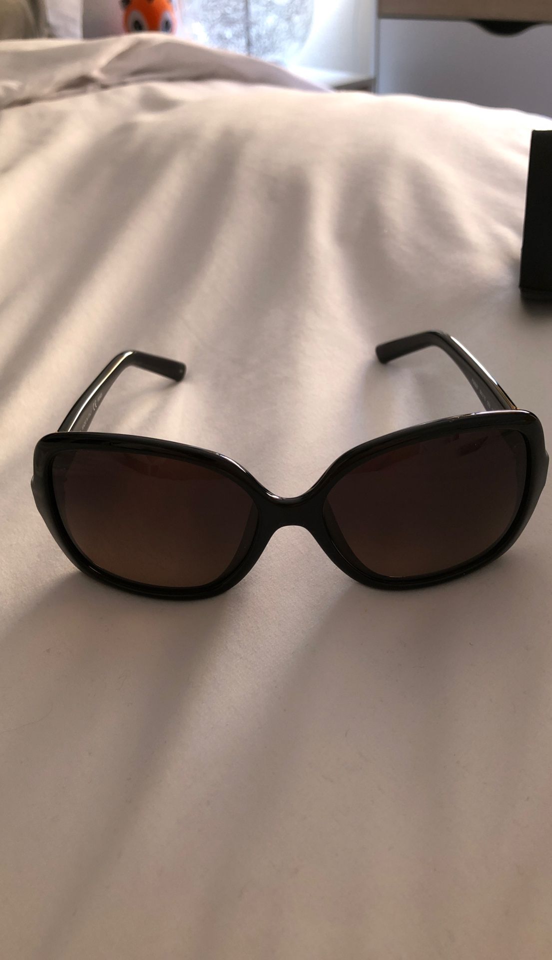 Fendi black sunglasses gold logo